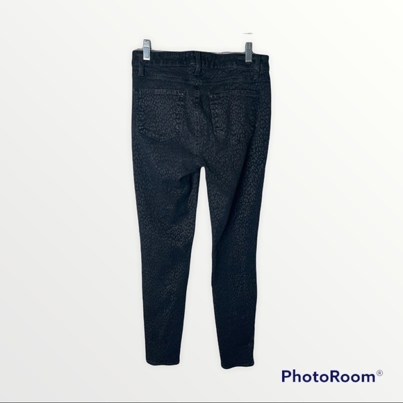 PAIGE x REVOLVE Black Hoxton Ultra Skinny Metallic Leopard Print Size 29 - Picture 7 of 9